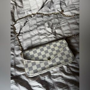 LV Damier Azur Felicie Crossbody Pouchette